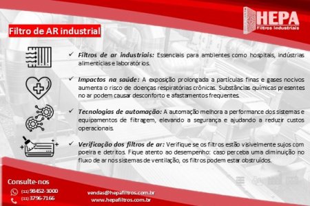 FILTROS DE AR INDUSTRIAIS FILTROS DE AR INDUSTRIAIS